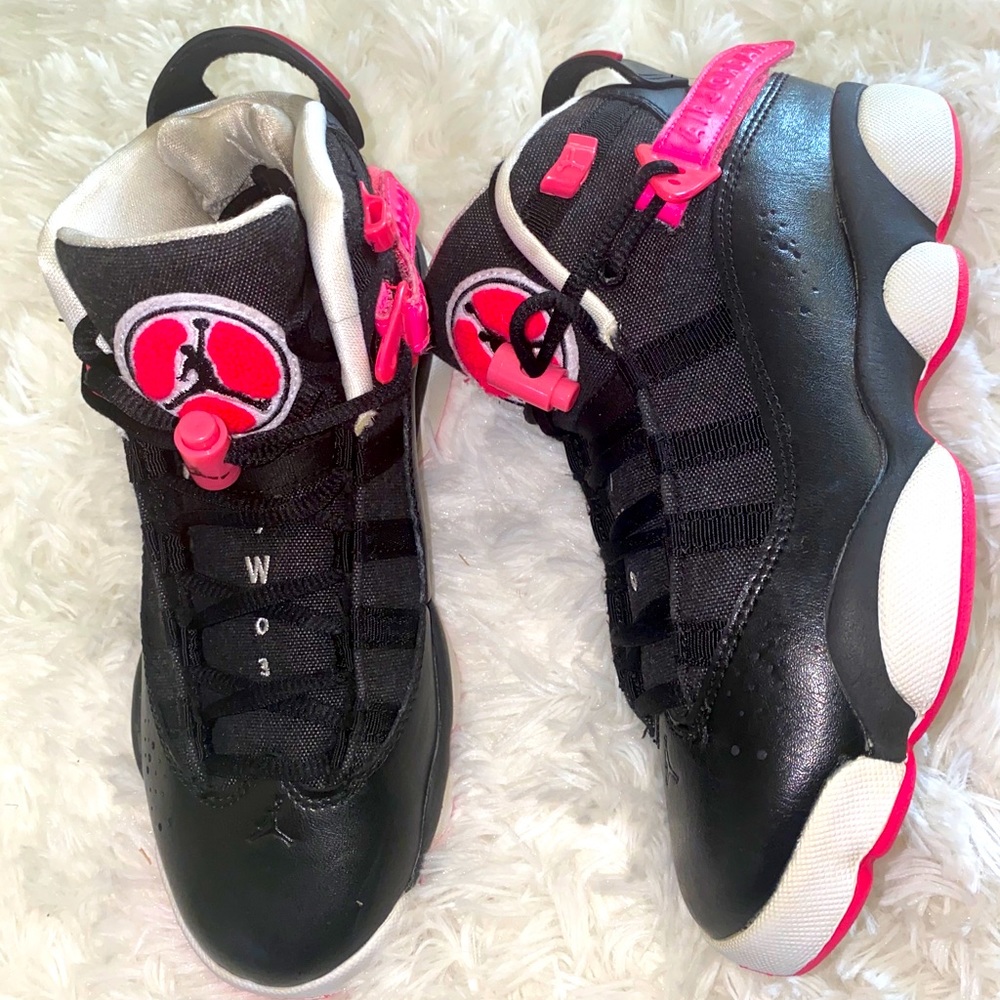 Jordan 6 Rings Black and Pink
